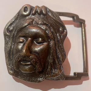 Vintage 70s Christopher York Om Man Belt Buckle